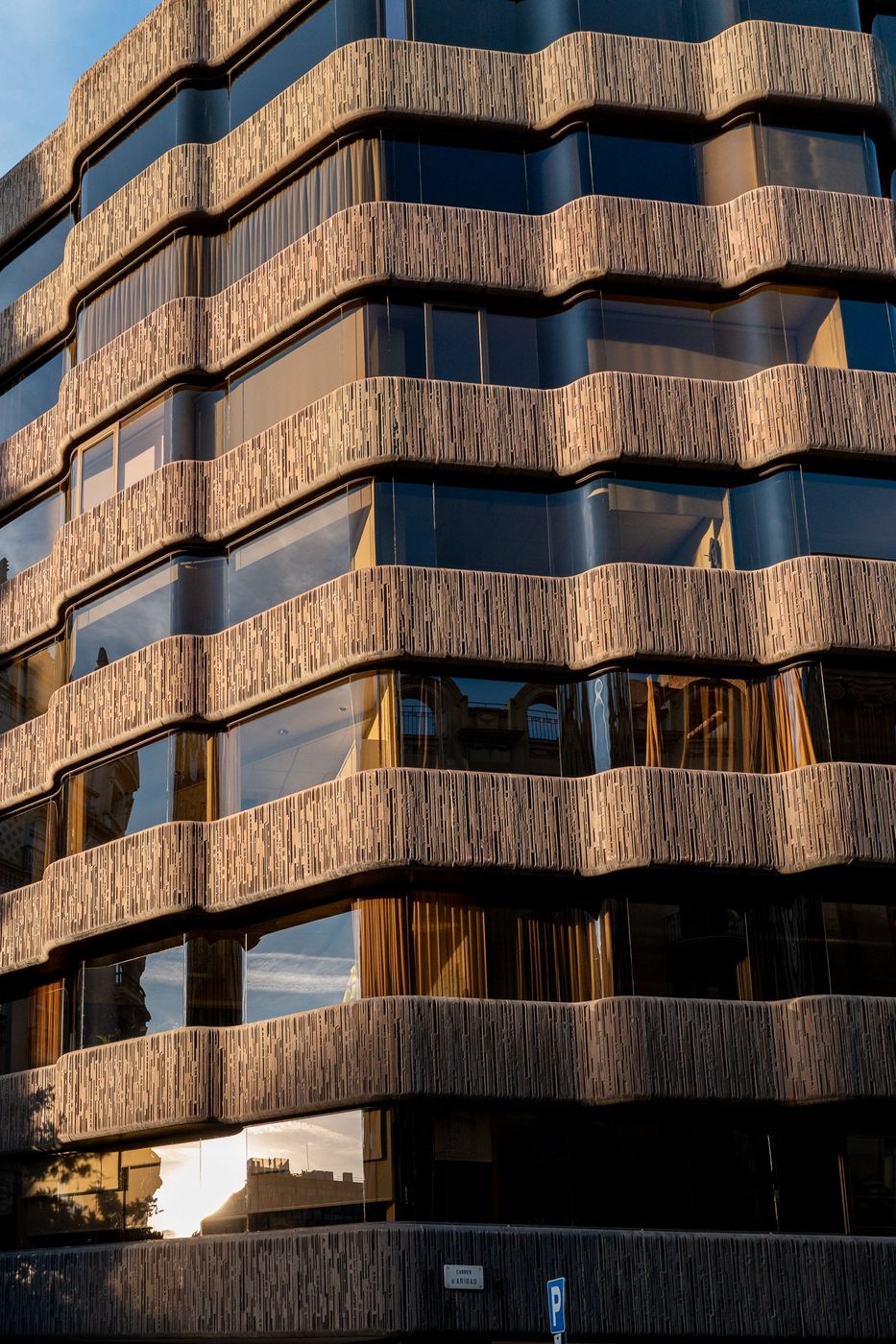 Modernist building fa&ccedil;ade with wavy lines, Barcelona