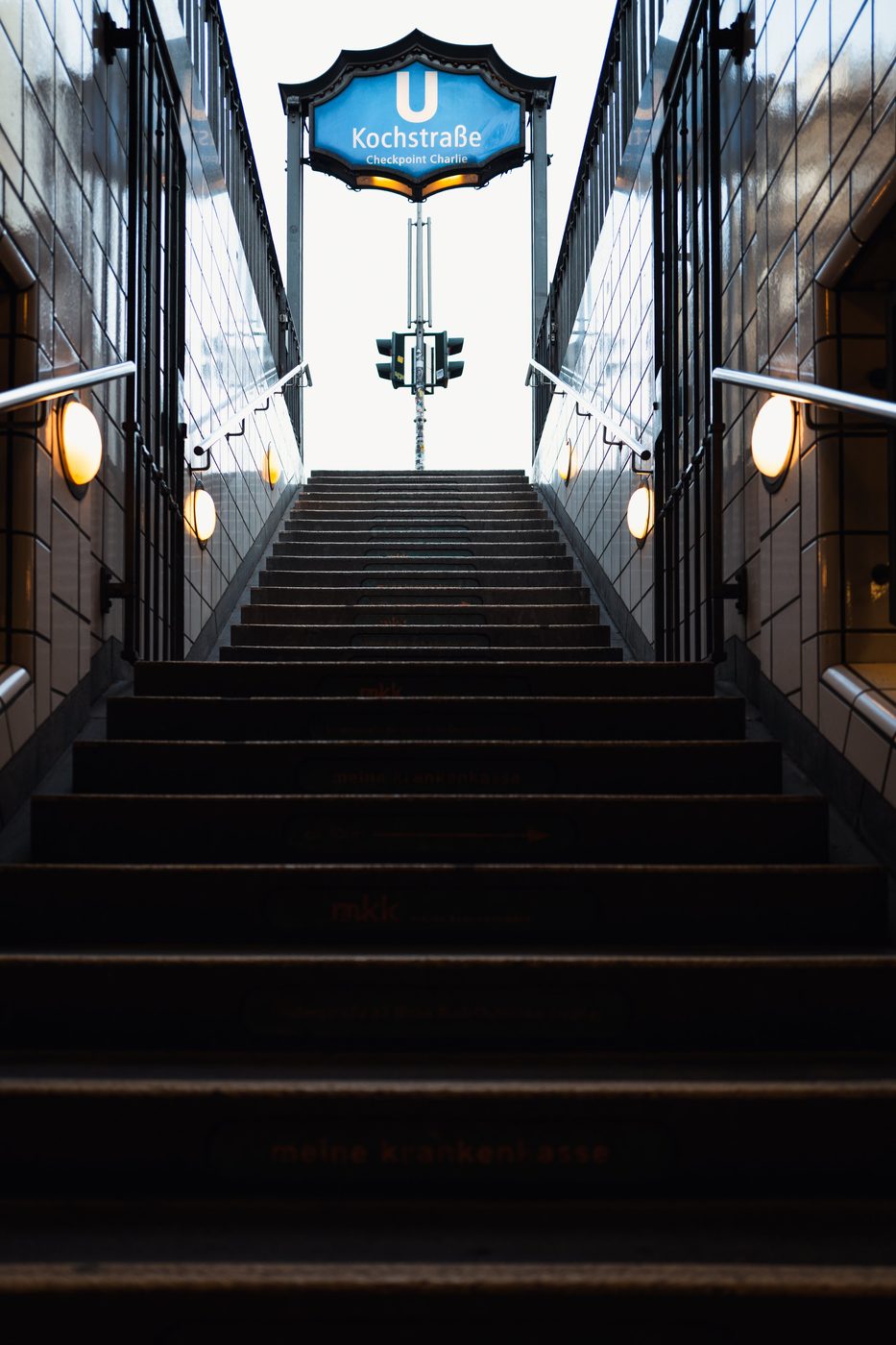 Staircase leading to the Kochstrasse subway exit, Checkpoint Charlie, Berlin
