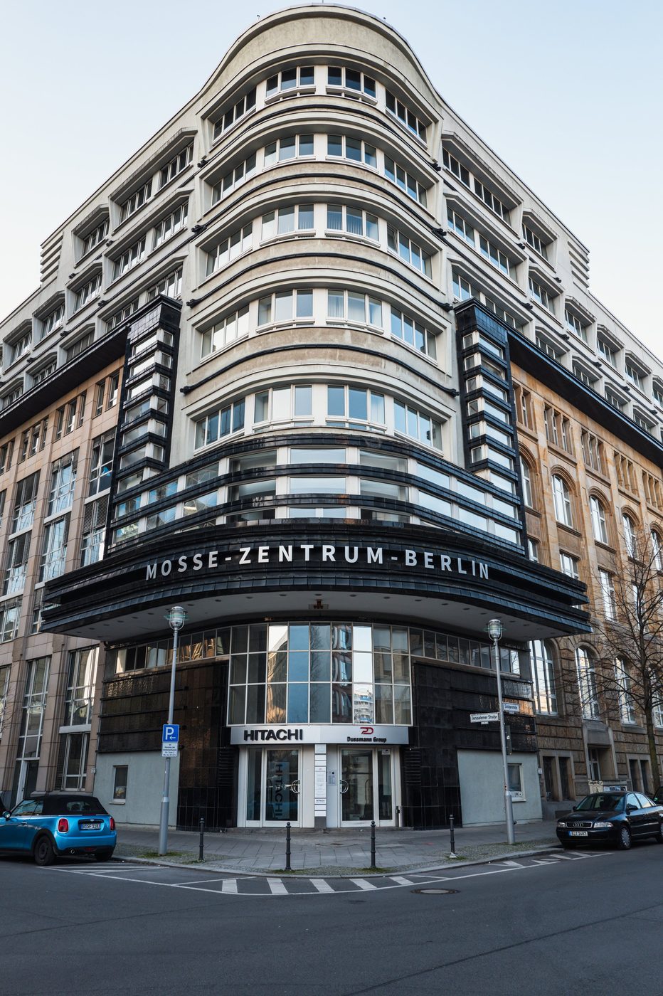 Curved Art Deco facade of the Mosse-Zentrum building, Berlin