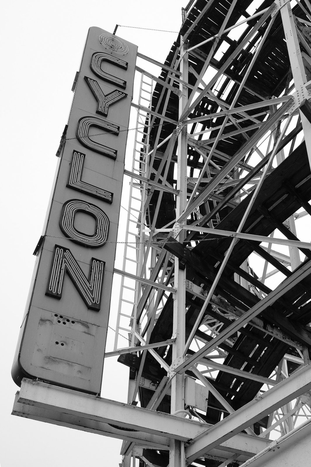 Vintage sign for the Cyclone roller coaster, Coney Island