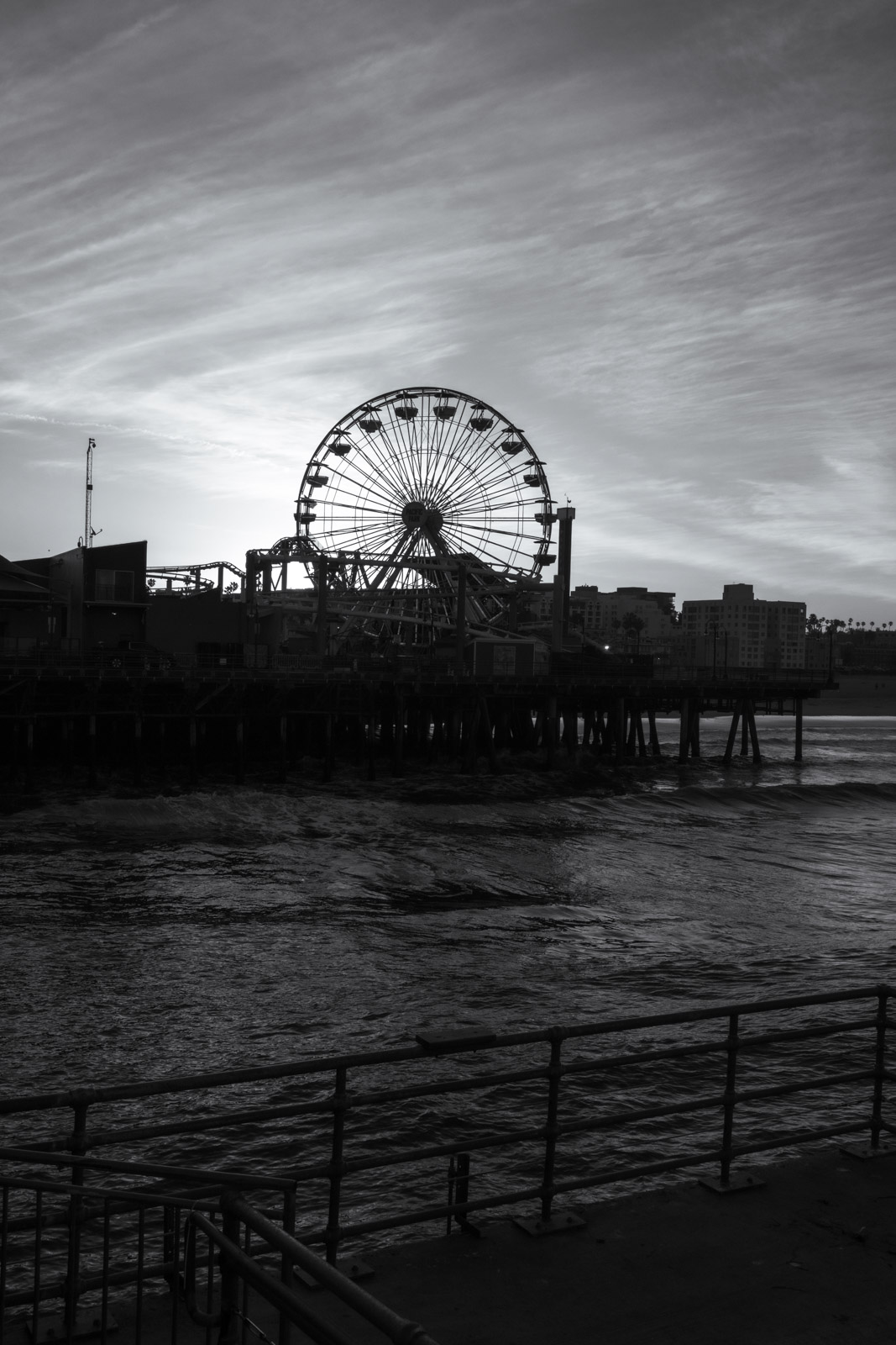 Santa Monica Pier's ferris wheel in the distance, Los Angeles