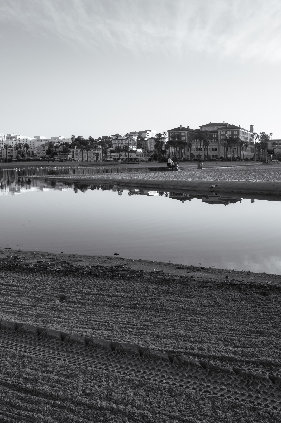 Buildings reflected in a calm lagoon, Los Angeles