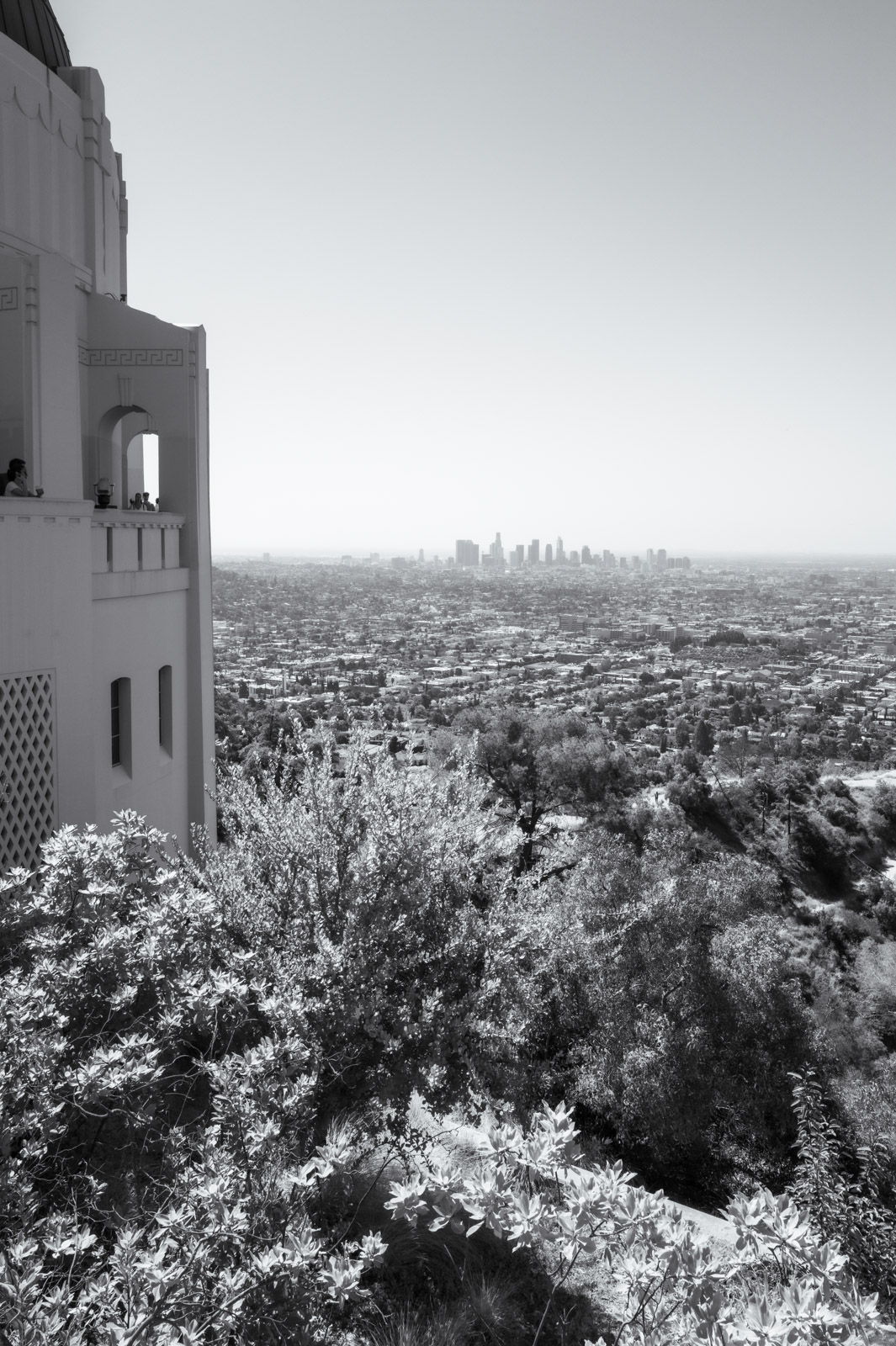 View over the hills and the city from the Griffith Observatory, Los Angeles