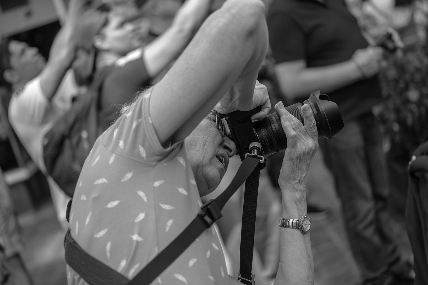 Photographer in action at the Zinneke Parade, Brussels (plate 003)