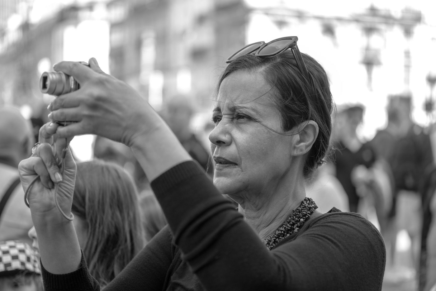 Photographer in action at the Zinneke Parade, Brussels (plate 009)