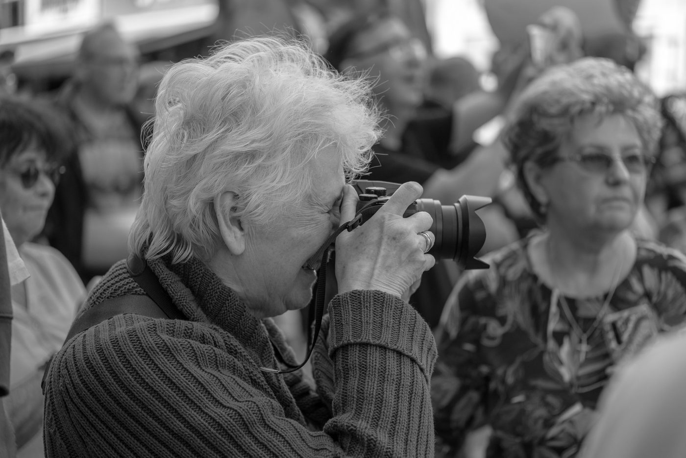 Photographer in action at the Zinneke Parade, Brussels (plate 011)