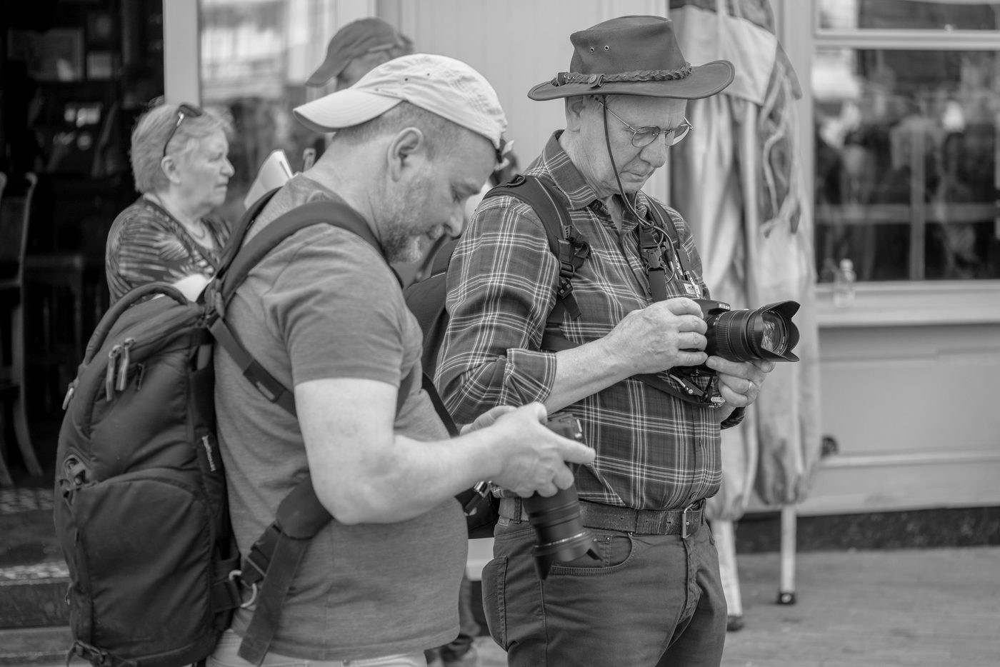 Photographer in action at the Zinneke Parade, Brussels (plate 055)