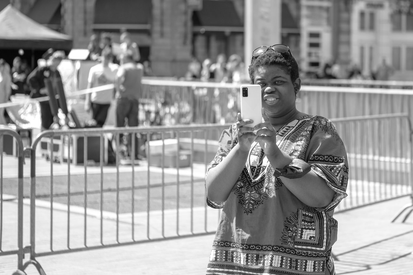 Photographer in action at the Zinneke Parade, Brussels (plate 091)
