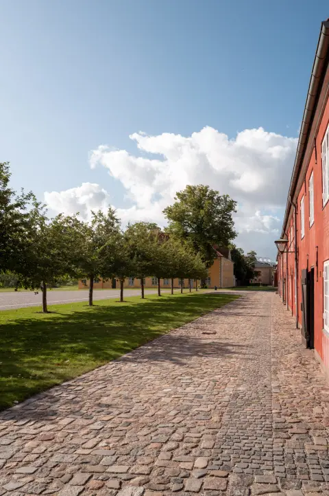 A cobbled path along the red barracks, Kastellet, Copenhagen