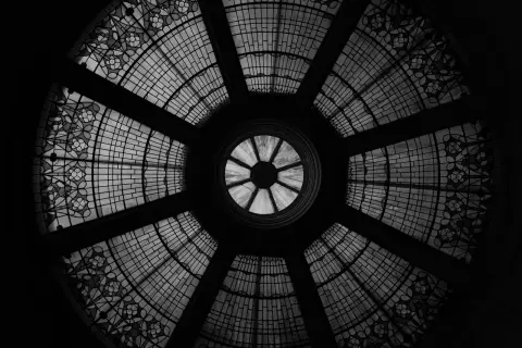 Stained-glass dome seen from below, Edinburgh