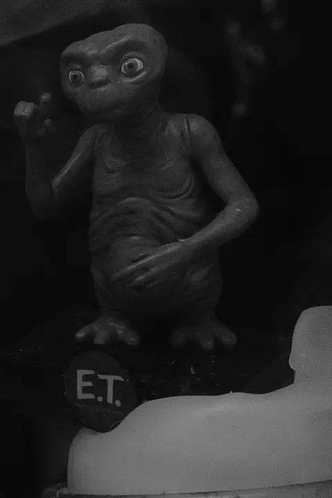 E.T. figurine in a shop window, Edinburgh